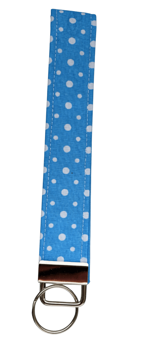 Blue and White PolkaDot wristlet - Not Your Average Treasures
