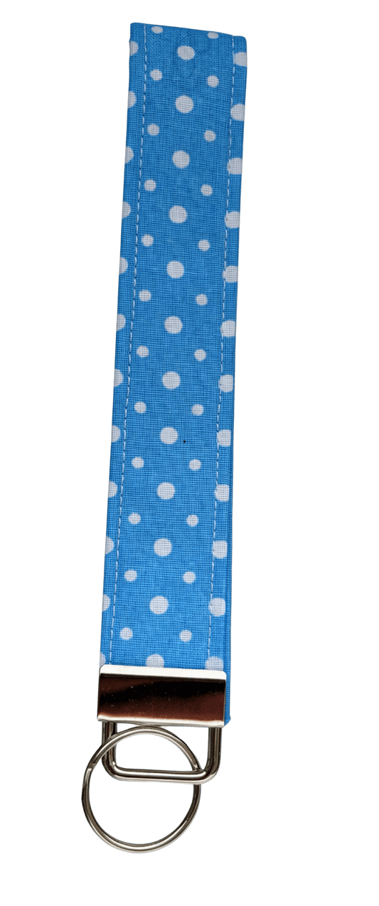 Blue and White PolkaDot wristlet - Not Your Average Treasures
