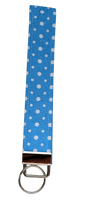 Blue and White PolkaDot wristlet - Not Your Average Treasures